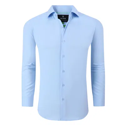 Shop Tom Baine Performance Stretch Solid Button Down In Blue