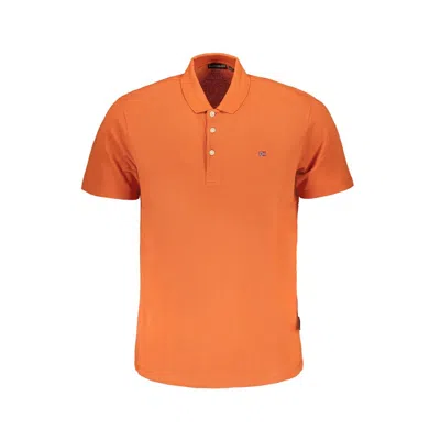 Shop Napapijri Cotton Polo Men's Shirt In Orange
