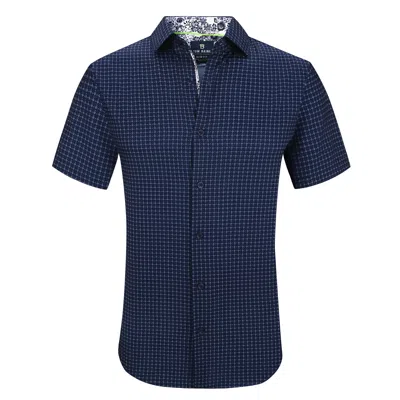 Shop Tom Baine Slim Fit Short Sleeve Performance Stretch Button Down In Blue