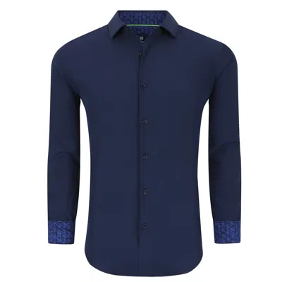 Shop Tom Baine Slim Fit Performance Long Sleeve Solid Button Down In Blue