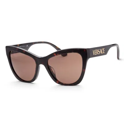 Shop Versace Women's 56mm Havana Sunglasses Ve4417u-108-73 In Brown