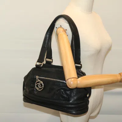 Pre-owned Chanel Leather Belt Black Leather Shoulder Bag ()