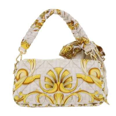Shop Fendi Baguette White Polyester Shoulder Bag ()