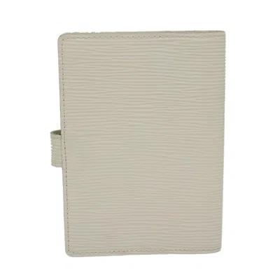 Pre-owned Louis Vuitton Agenda Pm White Leather Wallet  ()