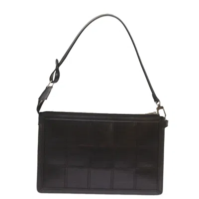 Pre-owned Louis Vuitton Delmonico Black Leather Clutch Bag ()