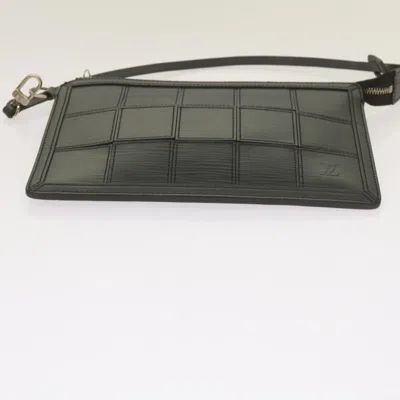 Pre-owned Louis Vuitton Delmonico Black Leather Clutch Bag ()