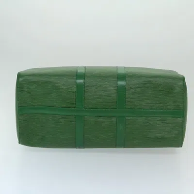 Pre-owned Louis Vuitton Keepall 45 Green Leather Travel Bag ()