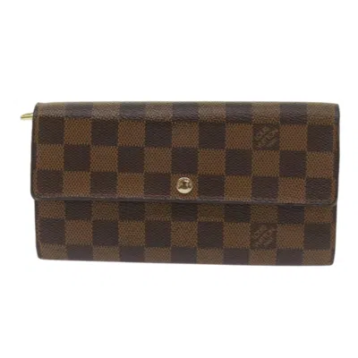 Pre-owned Louis Vuitton Sarah Brown Canvas Wallet  ()