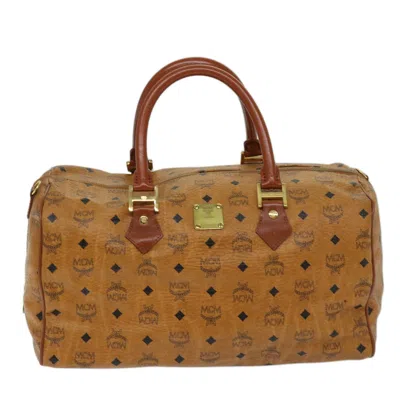 Shop Mcm Visetos Brown Canvas Travel Bag ()