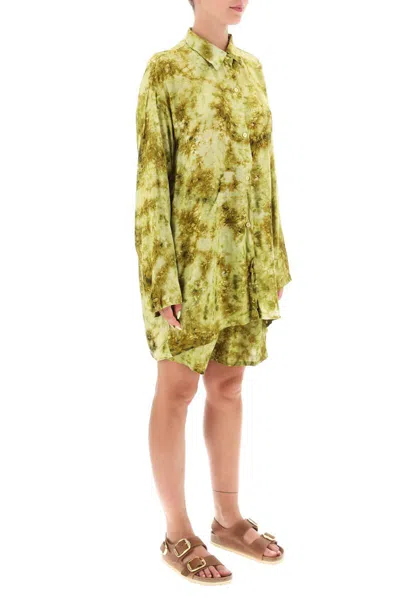 Shop Sun Chasers Cotton Shirt And Shorts Set In Verde