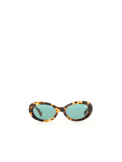Shop Dries Van Noten Sunglasses In T-shell/green