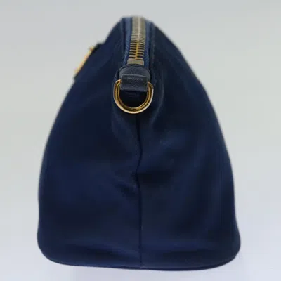 Shop Prada Tessuto Navy Synthetic Clutch Bag ()