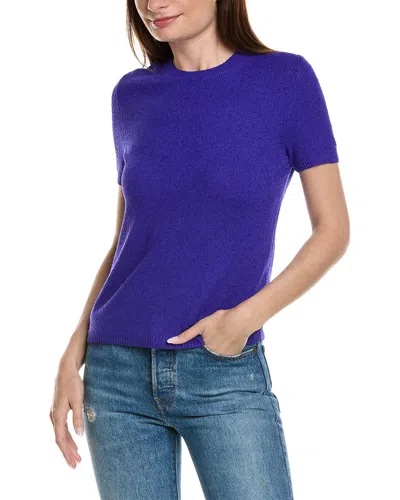 Shop Theory Boucle Silk-blend T-shirt In Blue