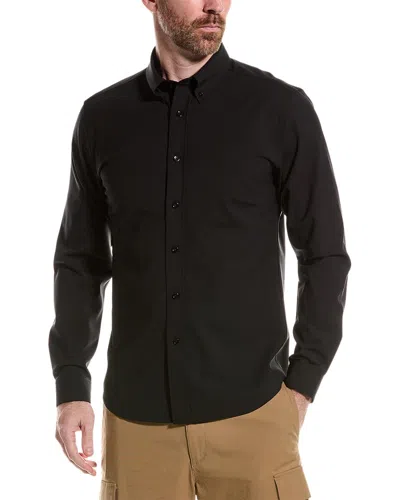 Shop Theory Hugh Wool-blend Shirt In Black