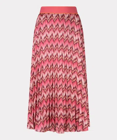 Shop Esqualo Zig Zag Midi Skirt In Pink Multi