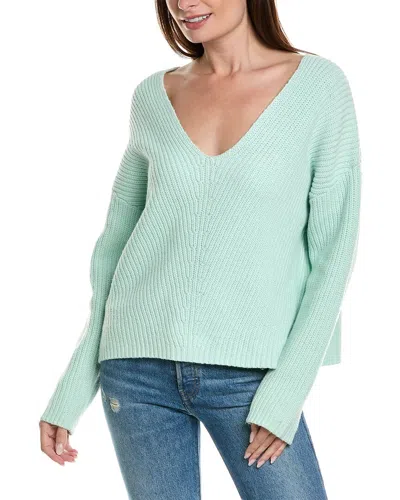 Shop Theory Easy V-neck Wool-blend Sweater In Green
