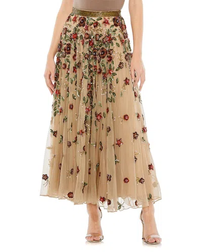 Shop Mac Duggal Tea Length Skirt In Brown