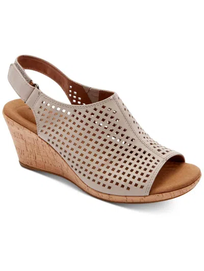 Shop Rockport Briah Womens Cork Wedge Slingback Sandals In Multi