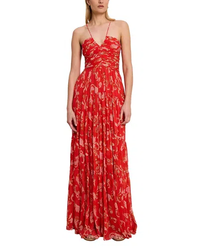 Shop A.l.c A. L.c. Annalise Silk Maxi Dress In Red