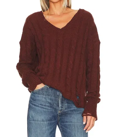 Shop Nsf Everlyn V-neck Sweater In Veneer In Multi