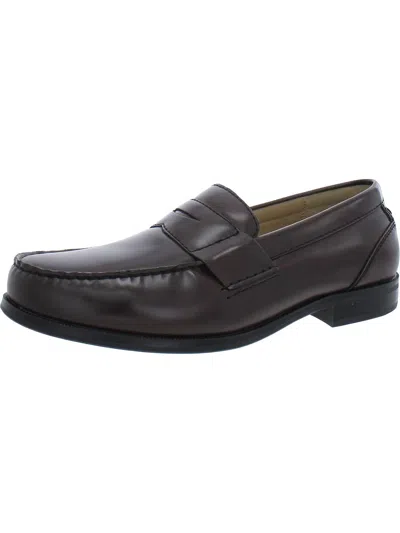 Shop Dockers Mens Faux Leather Loafers In Brown