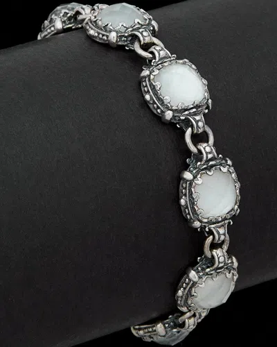 Shop Konstantino Aura Silver 20.00 Ct. Tw. Gemstone Doublet Toggle Bracelet In Multi
