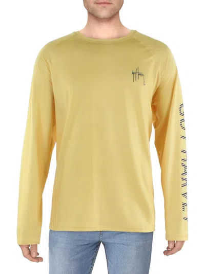 Shop Guy Harvey Mens Moisture Wicking Graphic T-shirt In Yellow