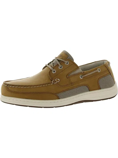 Shop Dockers Beacon Mens Leather Lace-up Boat Shoes In Brown