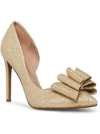 Shop Betsey Johnson Prince Womens Slip-on D'orsay Pumps In Gold