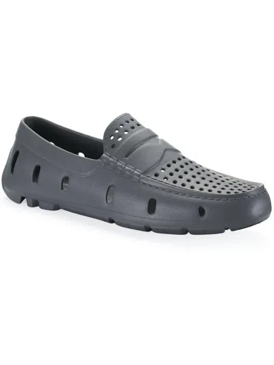 Shop Club Room Atlas Mens Perforated Driver Sport Sandals In Grey