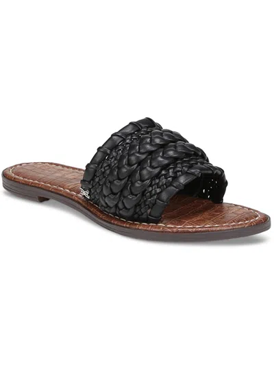 Shop Sam Edelman Giada Womens Slip On Flat Slide Sandals In Black
