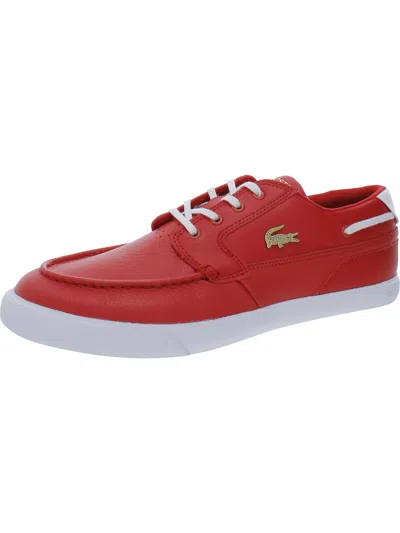 Shop Lacoste Bayliss Deck Mens Leather Casual And Fashion Sneakers In Red