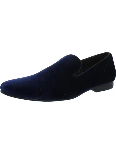 Shop Steve Madden Laight Mens Velvet Loafers In Blue