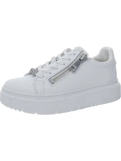 Shop Dkny Matti Womens Leather Casual And Fashion Sneakers In White