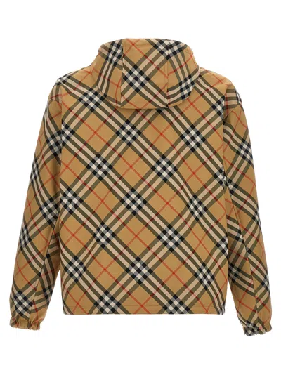 Shop Burberry Check Print Reversible Jacket Casual Jackets, Parka Beige