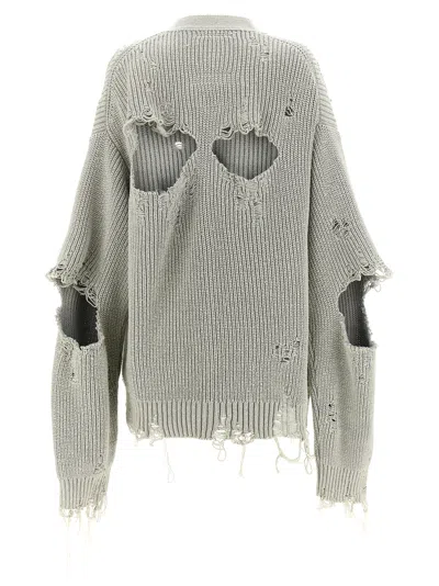 Shop Miharayasuhiro Destroyed Cardigan Sweater, Cardigans Gray