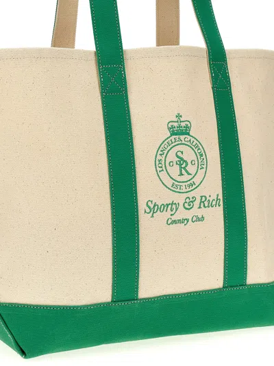 Shop Sporty And Rich Logo Shopping Bag Tote Bag Green