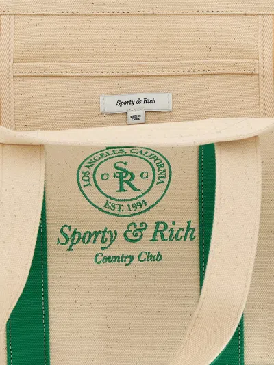 Shop Sporty And Rich Logo Shopping Bag Tote Bag Green