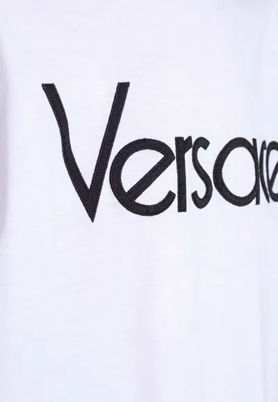 Shop Versace 1978 Logo Print T-shirt In White