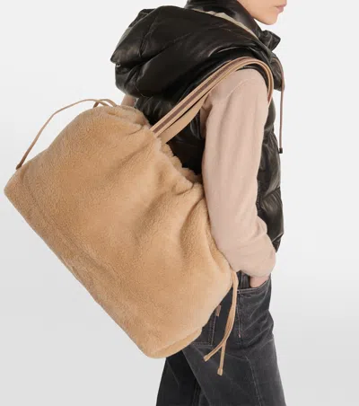 Shop Brunello Cucinelli Women Wool & Cashmere Top Handle Bag In Brown