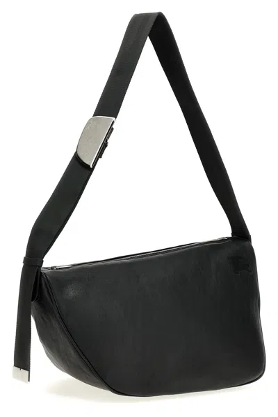 Burberry Slate Leather Shield Crossbody Bag In Multicolor
