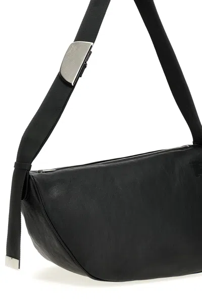 Burberry Slate Leather Shield Crossbody Bag In Multicolor