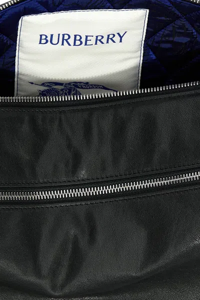 Burberry Slate Leather Shield Crossbody Bag In Multicolor