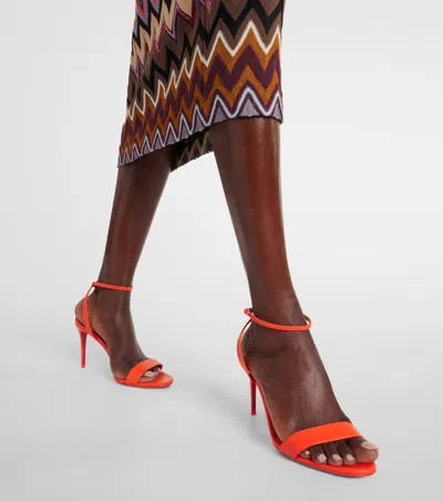 Shop Christian Louboutin Women 85mm Loubigirl Leather Sandals In Orange