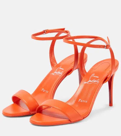 Shop Christian Louboutin Women 85mm Loubigirl Leather Sandals In Orange