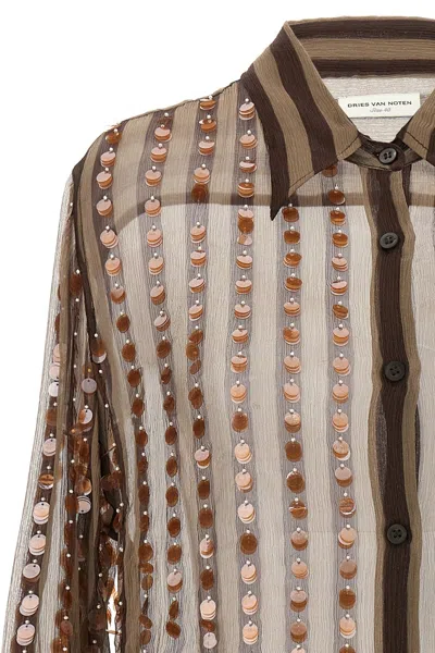 Shop Dries Van Noten Women 'chowy' Shirt In Brown