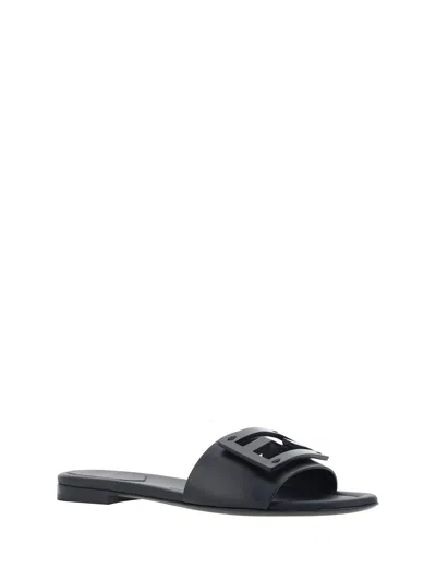 Shop Fendi Women Ff Sandals In Black