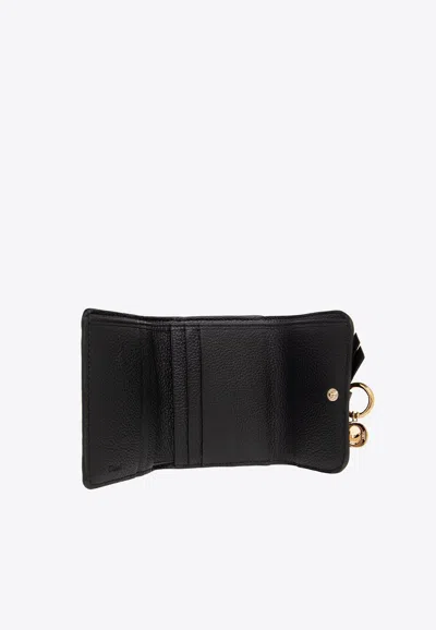 Chloé Alphabet Leather Wallet In Black