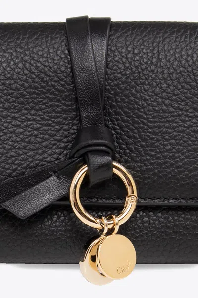 Chloé Alphabet Leather Wallet In Black