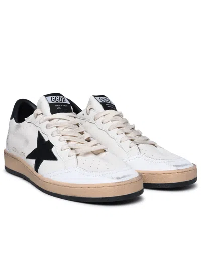 Shop Golden Goose Man  'ball Star' White Leather Sneakers